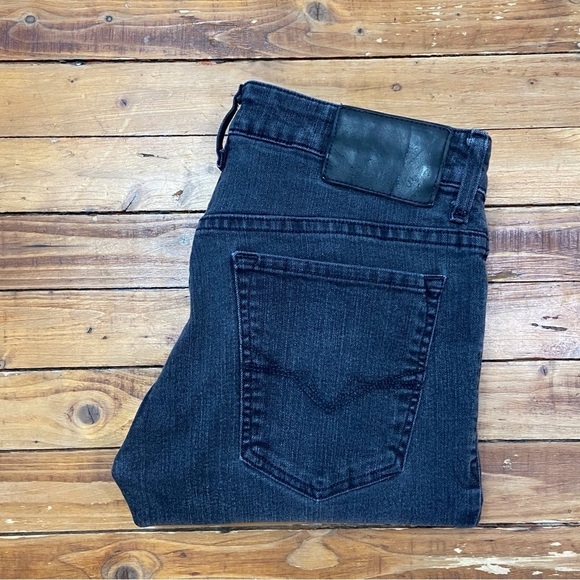 GUESS mens black skinny jeans ripped knees faded size 31 stretchy Denim - Picture 4 of 13
